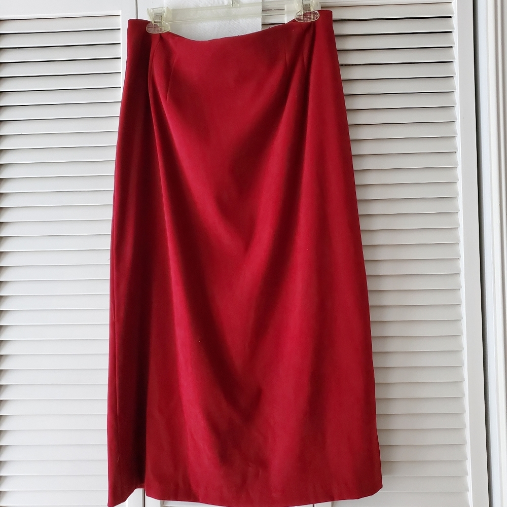 Briggs Red Microsuede Skirt